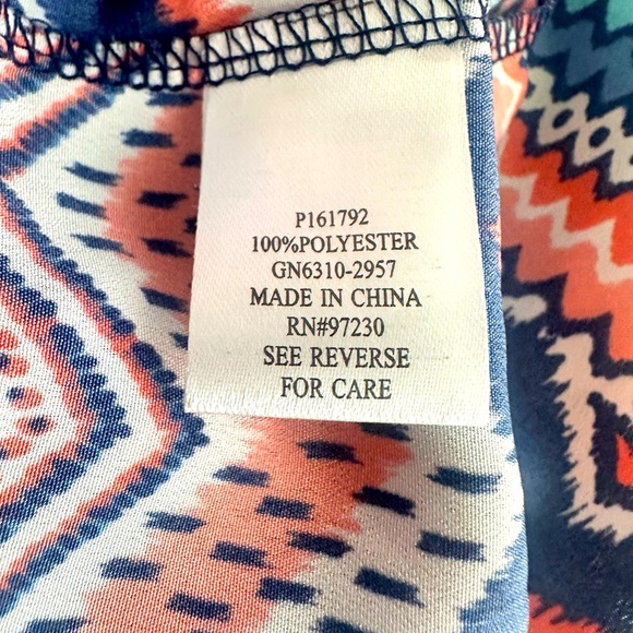 Almost Famous chevron tunic pull tab sleeve dress size XL 100% polyester - Picture 10 of 11